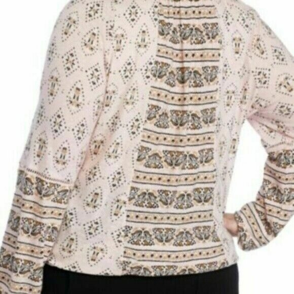 Nd Linen Blend Pink Spring Long Sleeve Cinch Bottom Blouse Shirt Plus Size 2X - Picture 4 of 6